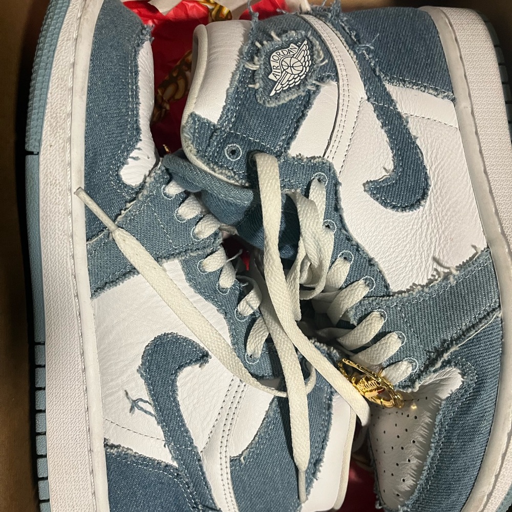 Denim Blue and White Women's Sneakers